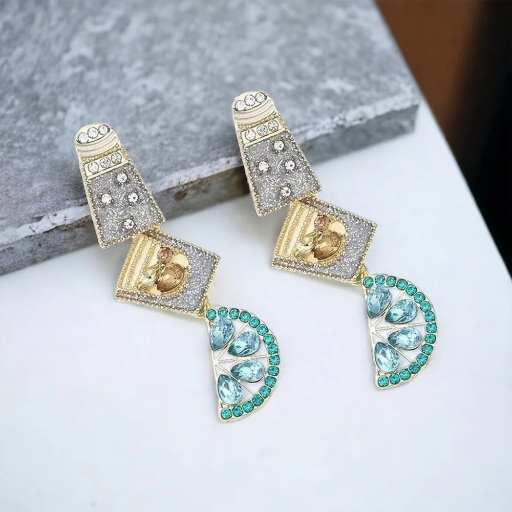 ✨Rhinestone Tequila Time Drop Earrings: Sip, Celebrate, Shine! NWT Tequila Shots
